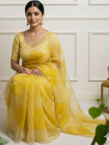 The "Mellow Yellow" Floral Organza Set SD-1065