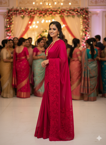 This saree is clearly luxurious, festive, and perfect for special occasions with its heavy embroidery S-0017