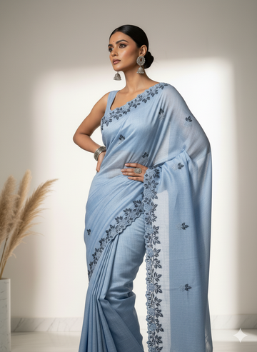 CODE-KOTA KILLER KOTA DORIYA WITH MULTY THREAD WORK AND SCLAP BORDER   S-006