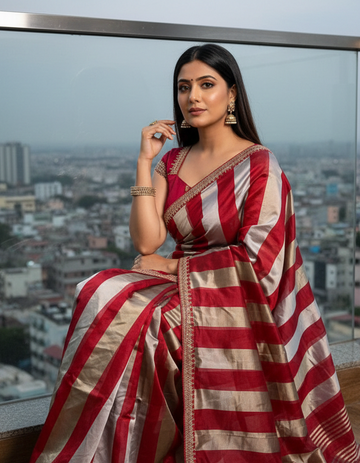 Signature Metallic Striped Saree Collection SD-1109