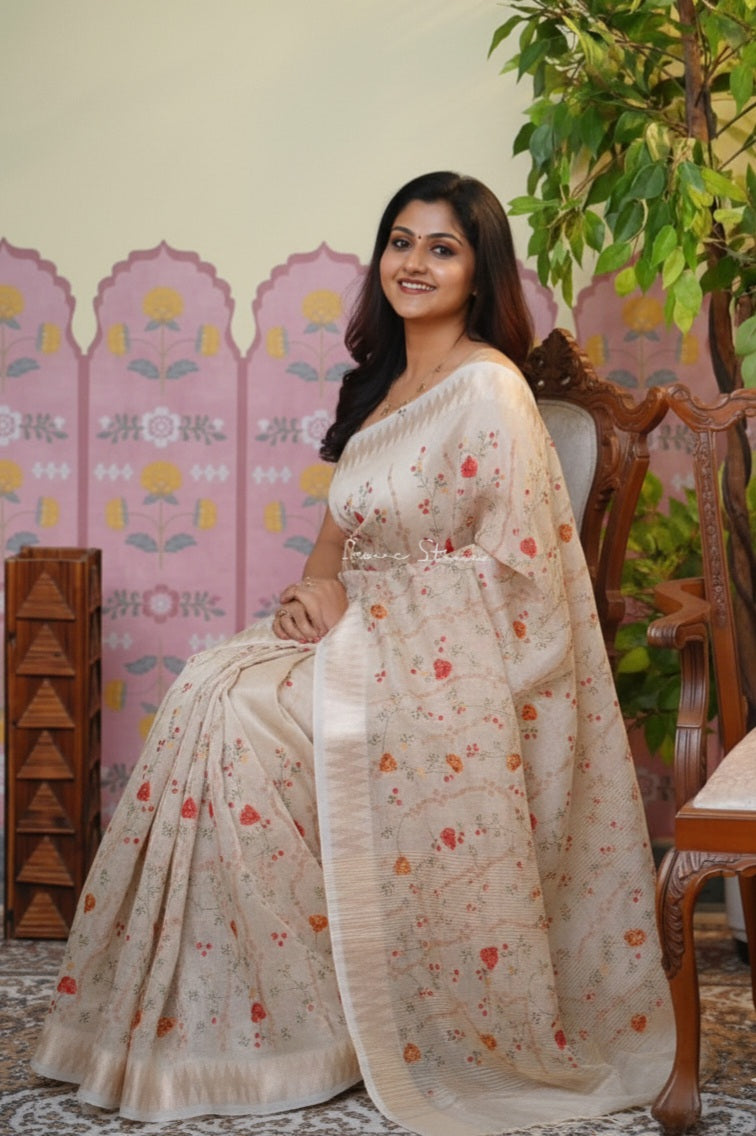 Botanical Grace Designer Floral Saree  SD-1023