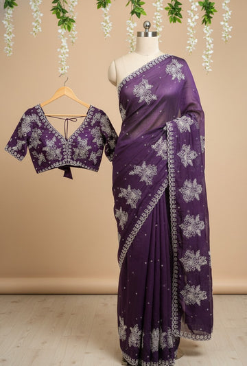 Royal Bloom Embroidered Saree SD-1037