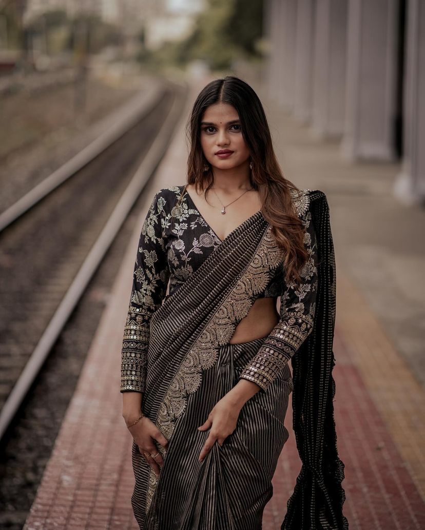 Organza Tissue With Heavy Sequence Coding Work Border S-1060