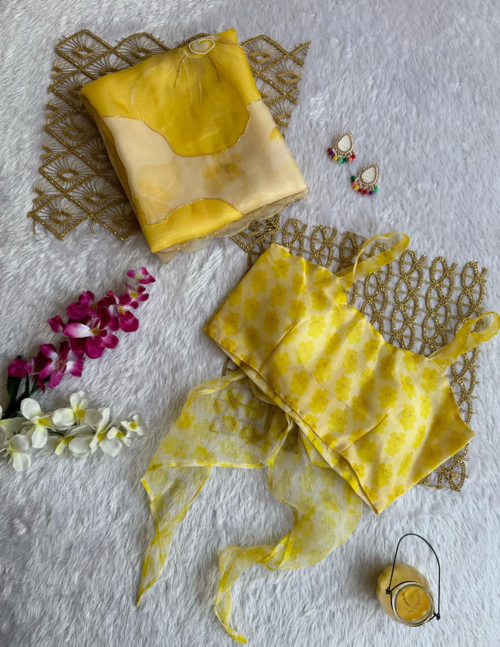 The "Mellow Yellow" Floral Organza Set SD-1065
