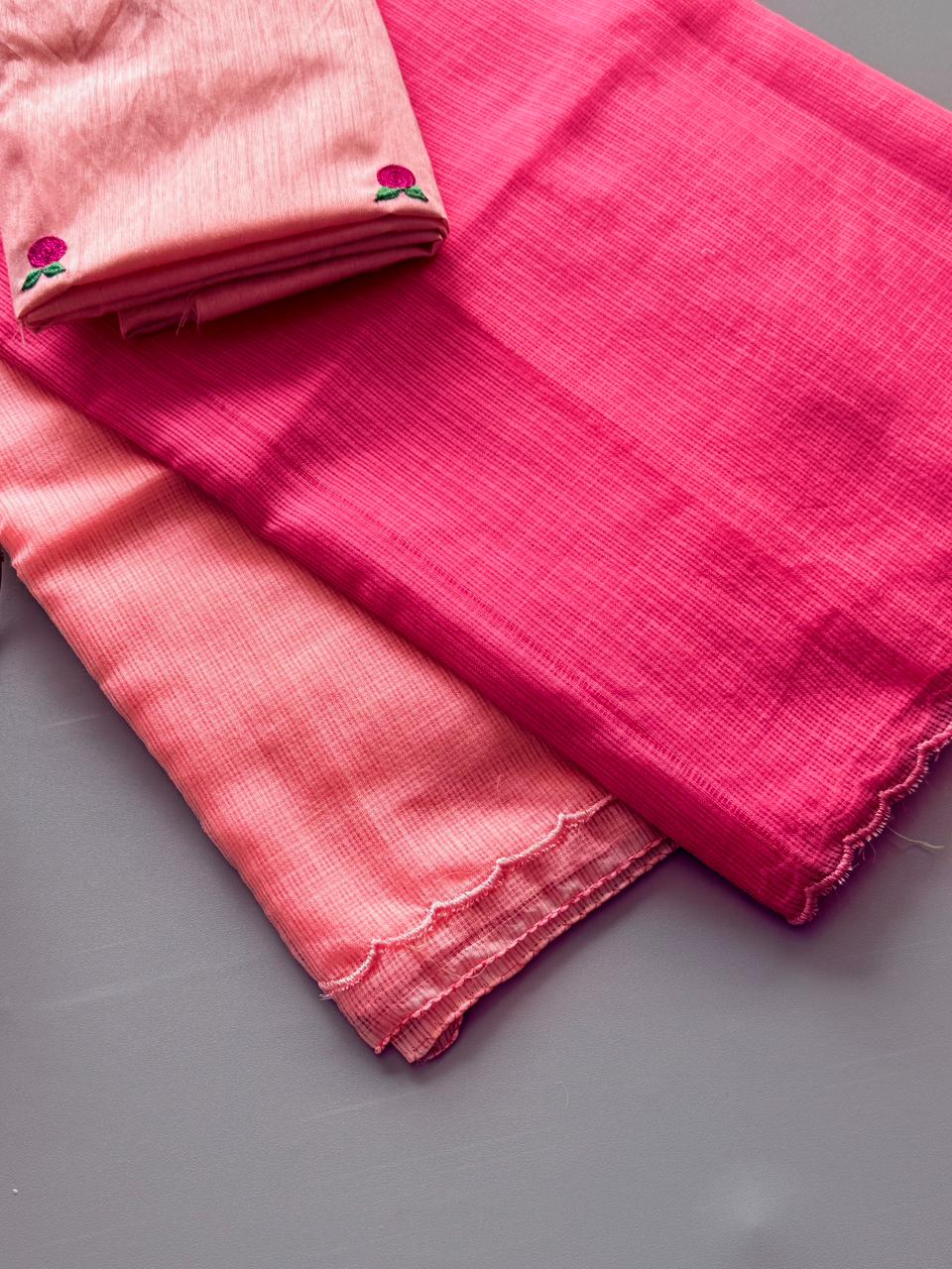 Viscouse Kota Doriya With 2 colors Padding And Scalp Border SD-1124