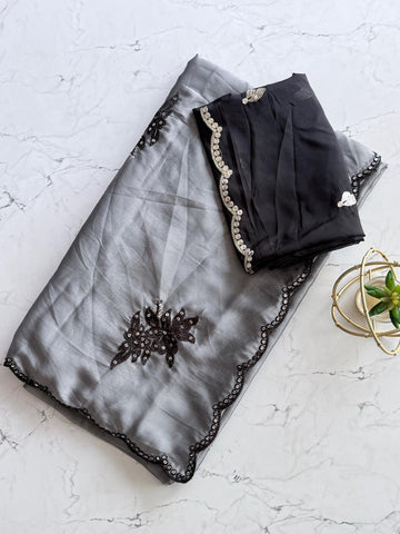 Primium Pure Rangoli Silk with Multy Thread Sequnce Work SD1126