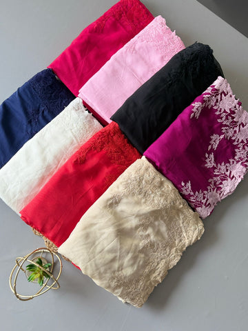 Primium Pure Tebby Orgenza With Multy Thread Work And Scalp Border  Blouse Tebby Orgenza With Sclap Thread Work For Sleeves (Unstiched ) SD5063