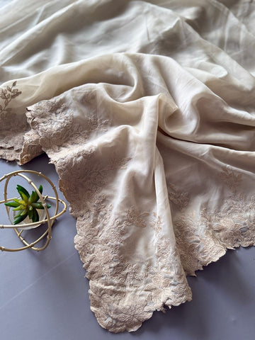 Primium Pure Tebby Orgenza With Multy Thread Work And Scalp Border SD-1125