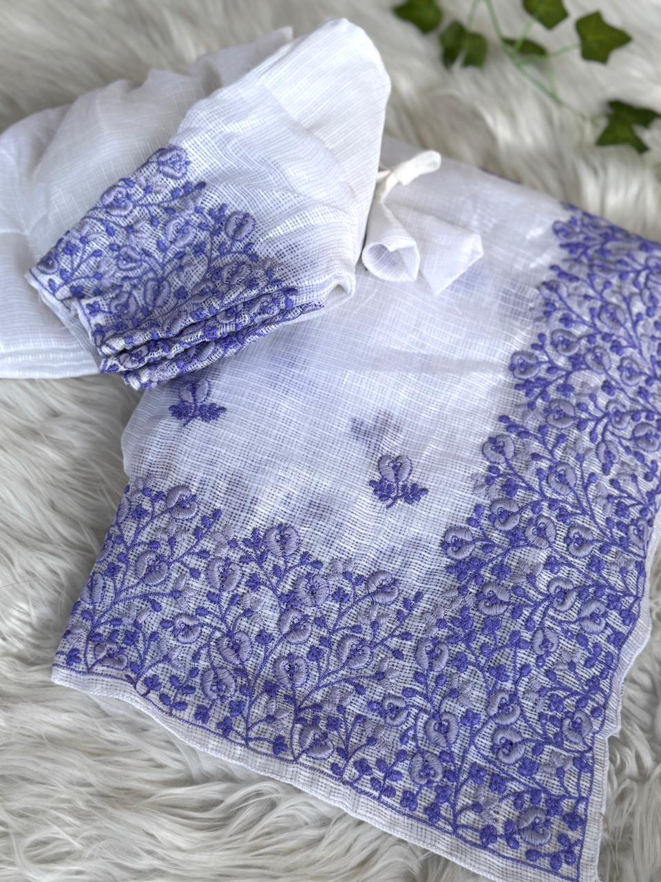 Primium Soft Kota Checks With Multy Thread Work   Blouse Running Kota Checks With Thread Work SD1145