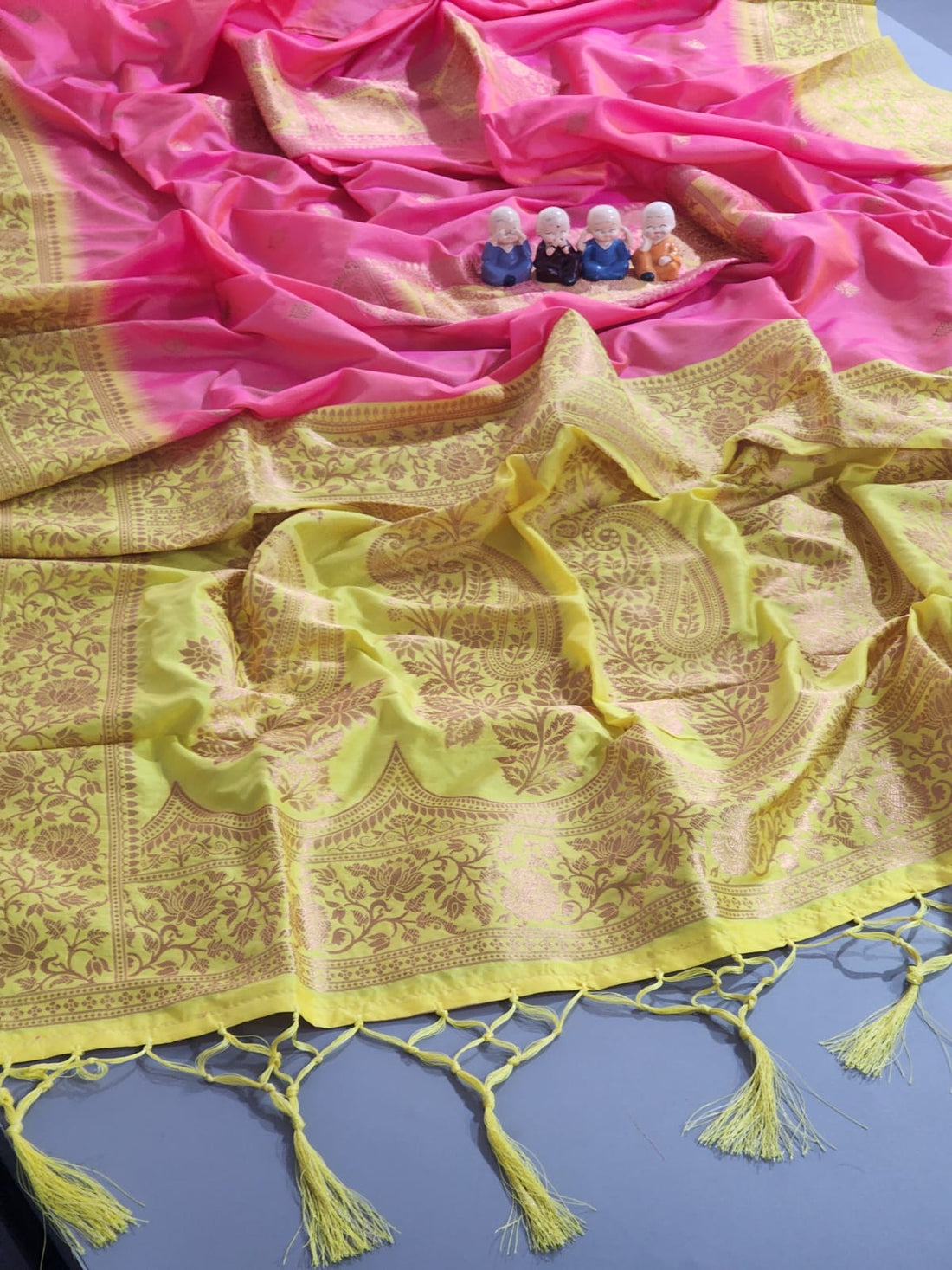 Satin bandhani print saree with running blouse. PRINTED BANDHANI SAREE