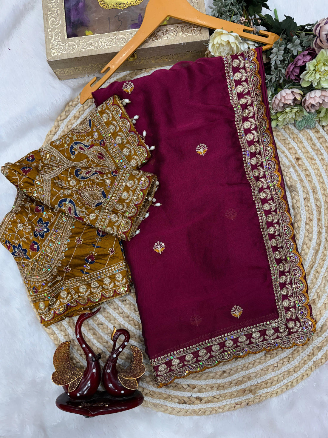 Soft Rangoli silk  WORK : Beautiful Sequence embroidery work  BLOUSE- Heavy embroidery work with Sequins work in heavy Banglori  SD5582