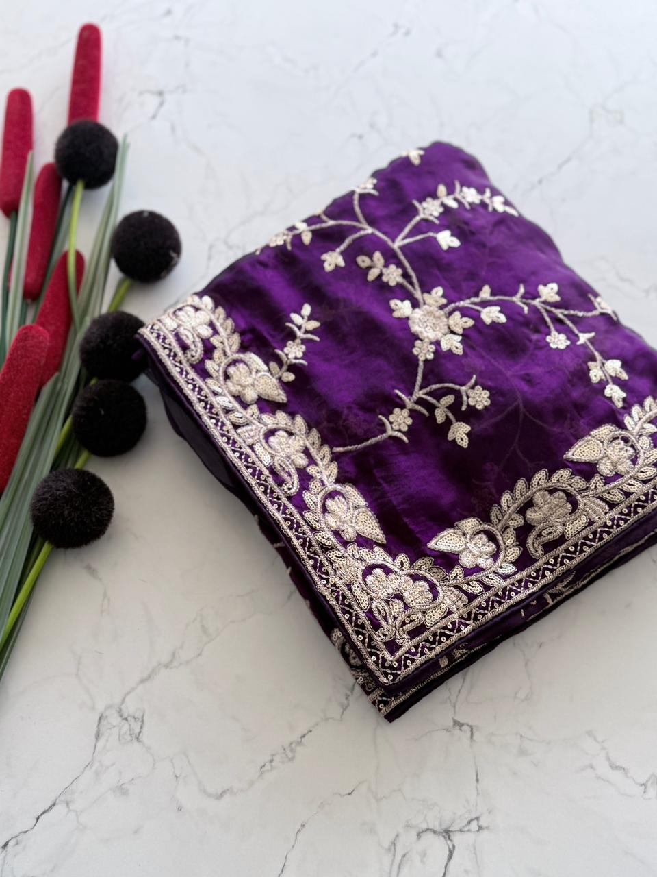 Classic Embroidered Saree for Weddings & Parties SD-1022