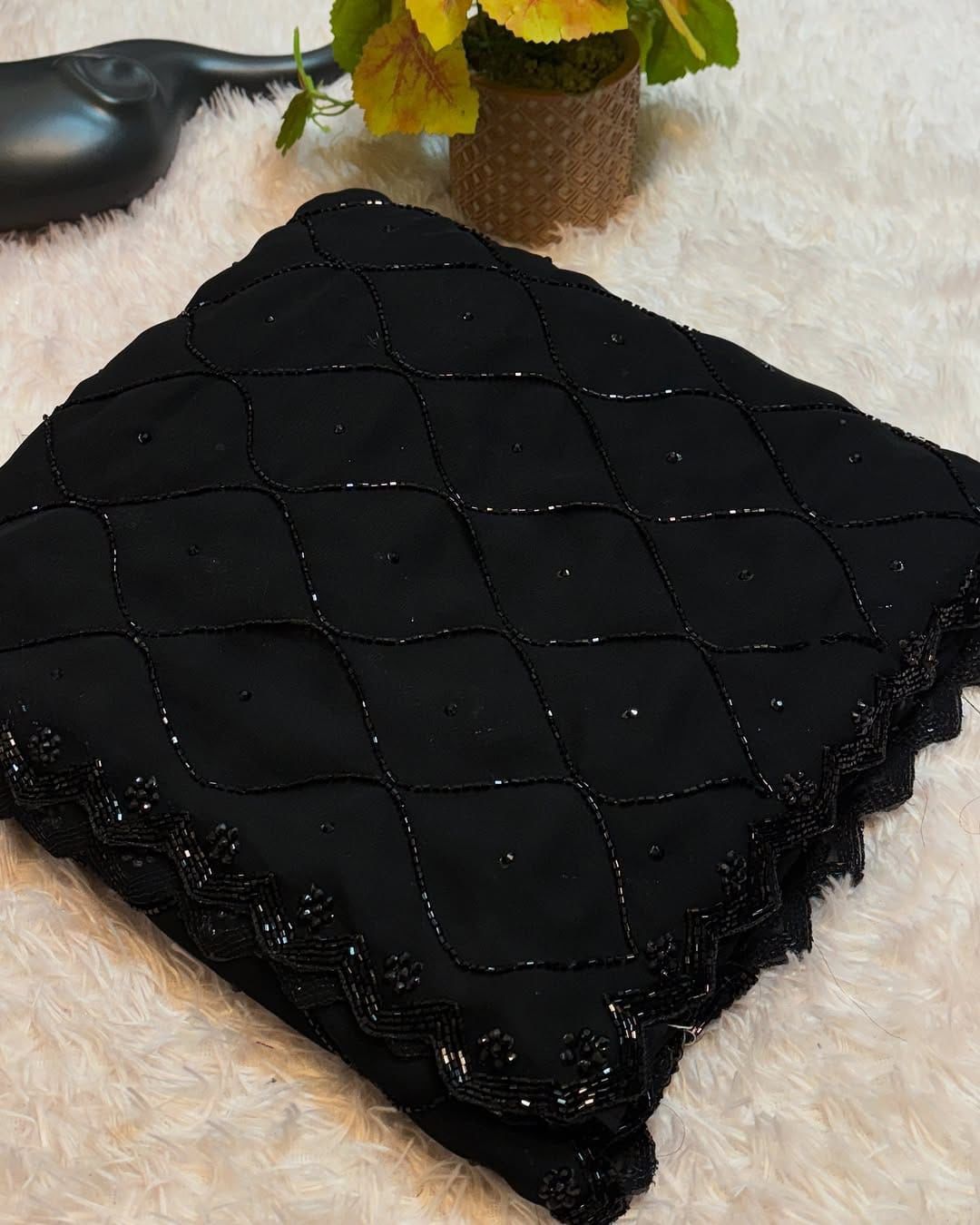 Luxury Midnight Black Party Wear Saree SD-1072